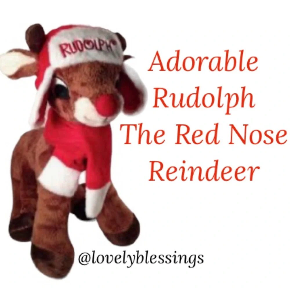 Rudolph The Red Nose Reindeer Stuffed Animal Holiday Christmas Plush Toy